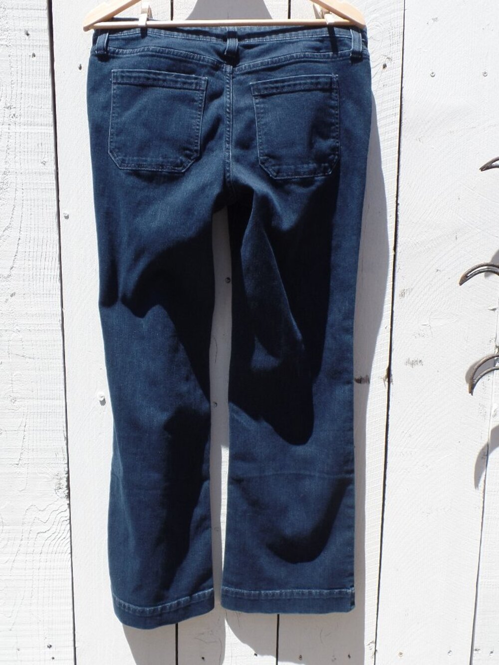 Gap Jeans Wide Leg Flair Button Pocket Detail Dark Wash SIZE 12 - Picture 5 of 10
